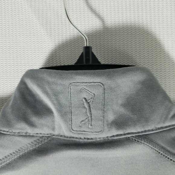 PGA Tour Golf Texture Fall Jacket Quiet Shade Gray S M Quarter Zip Collar NWT - Picture 8 of 8